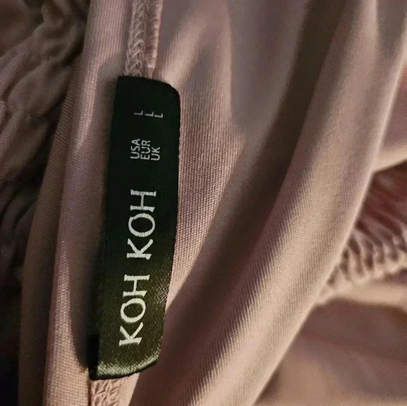 KOH KOH Womens Sexy Summer V-Neck Half Sleeve Layered Lace Maxi Dress (L) - Picture 5 of 6